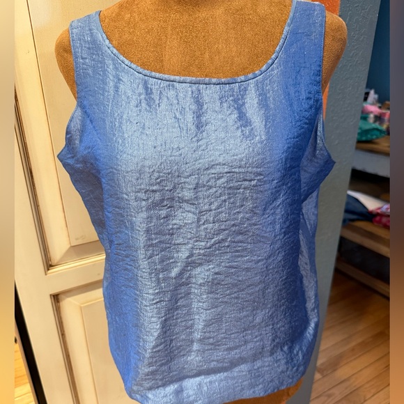 Blue Ruffled Women's Jacket Beaded Buttons & matching tank set wedding guest - Picture 5 of 8